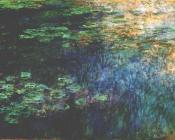 克劳德莫奈 - Reflections of Clouds on the Water-Lily Pond-Left Panel